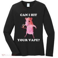 Can I Hit Your Vape Funny Rat Women's Long Sleeve Shirt thumb 0