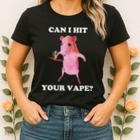 Can I Hit Your Vape Funny Rat Women's T-Shirt thumb 2