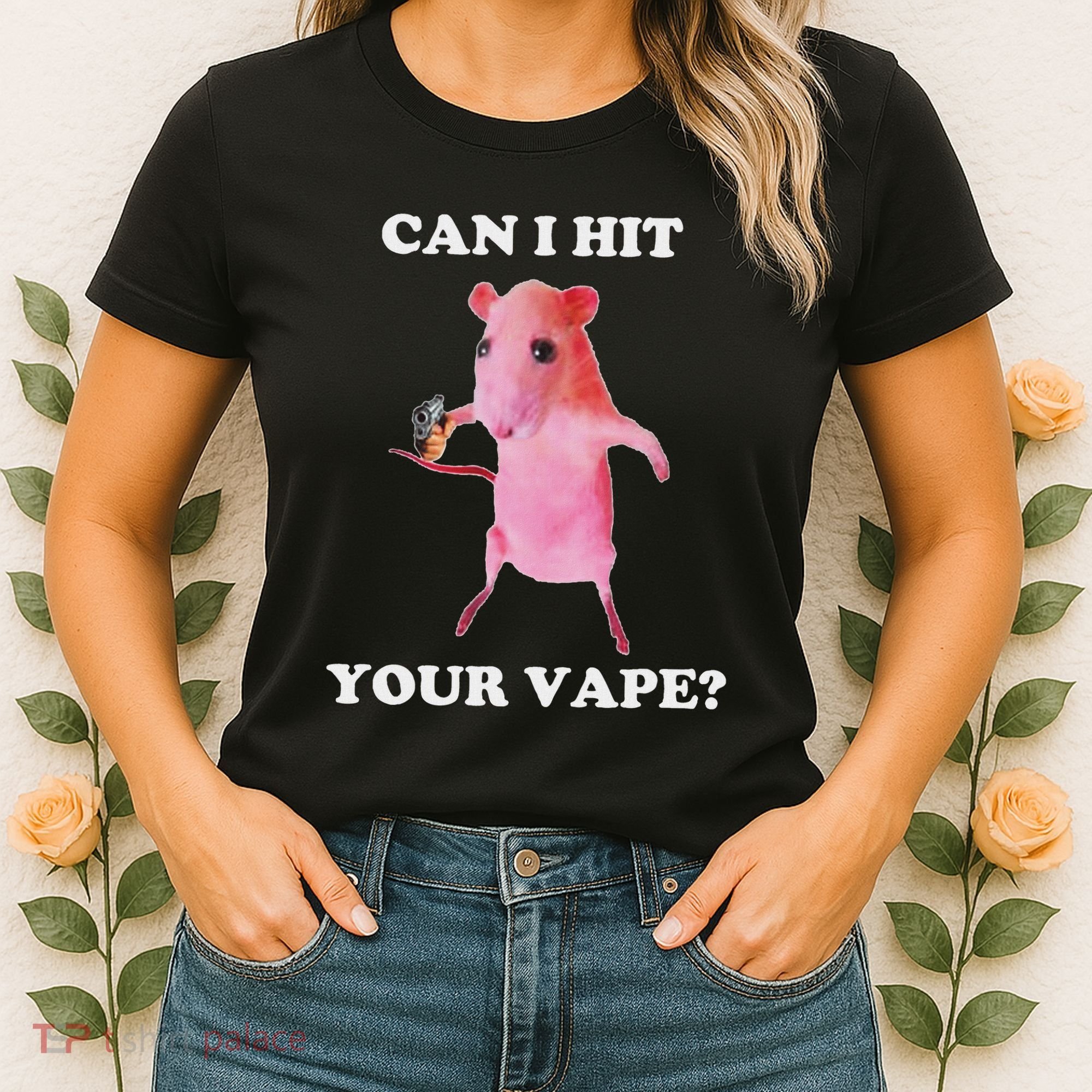Can I Hit Your Vape Funny Rat Women's T-Shirt