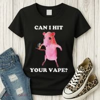 Can I Hit Your Vape Funny Rat Women's T-Shirt thumb 3