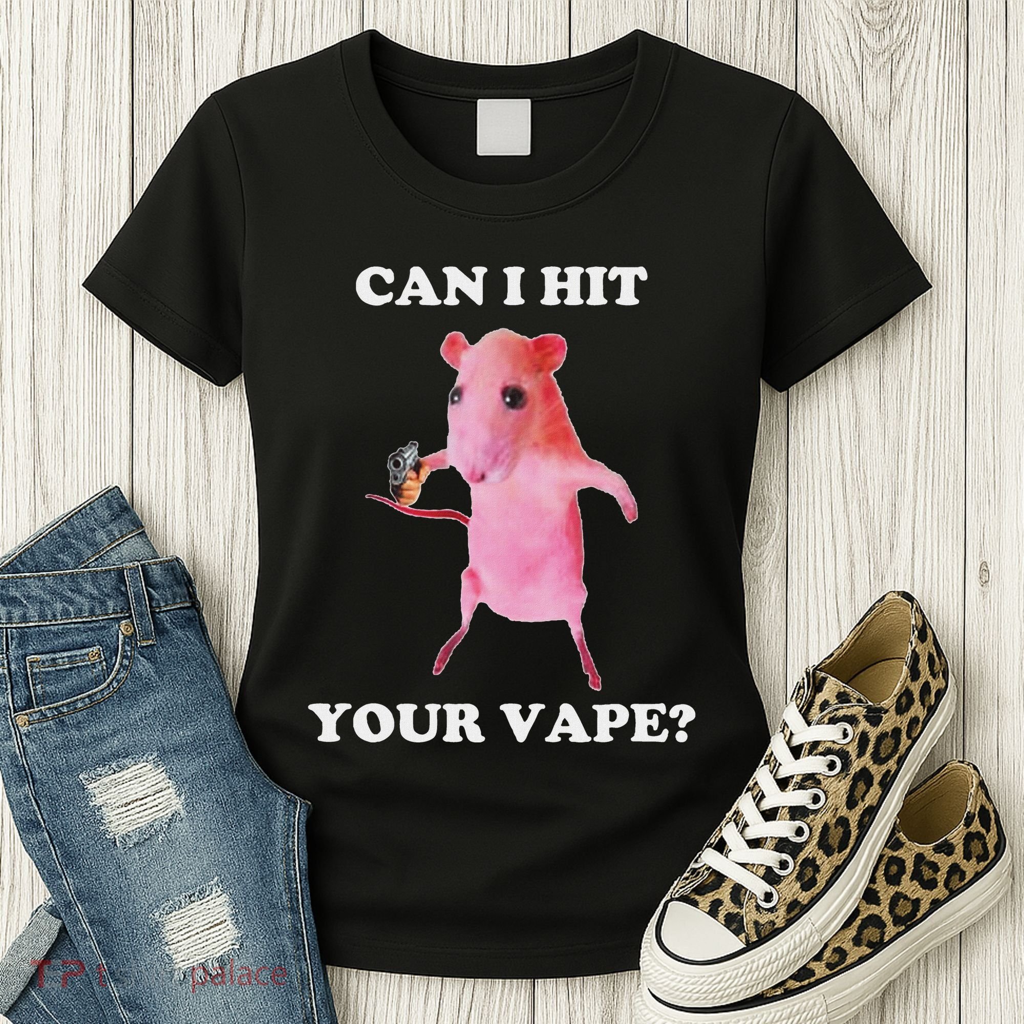Can I Hit Your Vape Funny Rat Women's T-Shirt