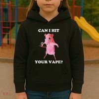 Can I Hit Your Vape Funny Rat Kids Hoodie thumb 3