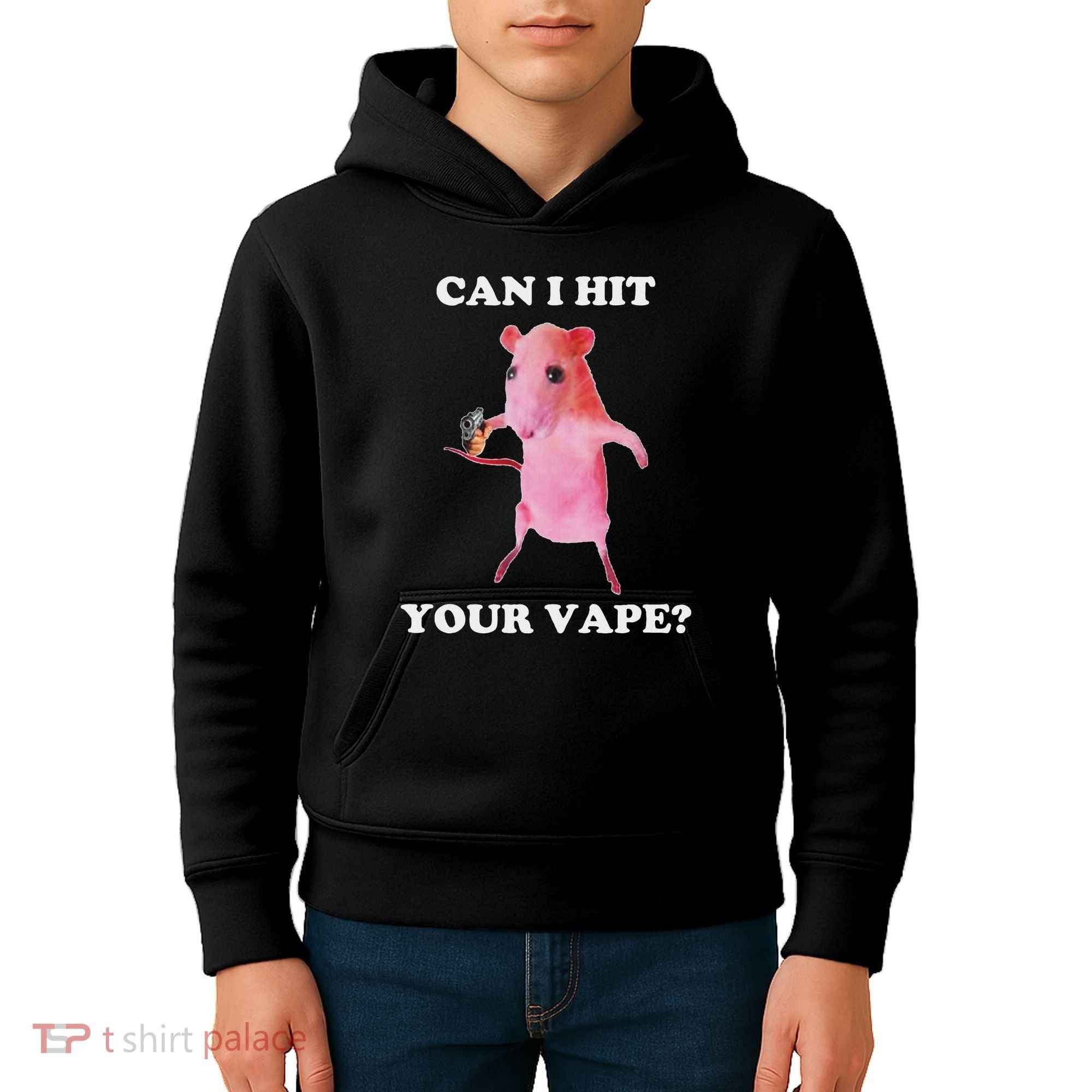 Can I Hit Your Vape Funny Rat Kids Hoodie