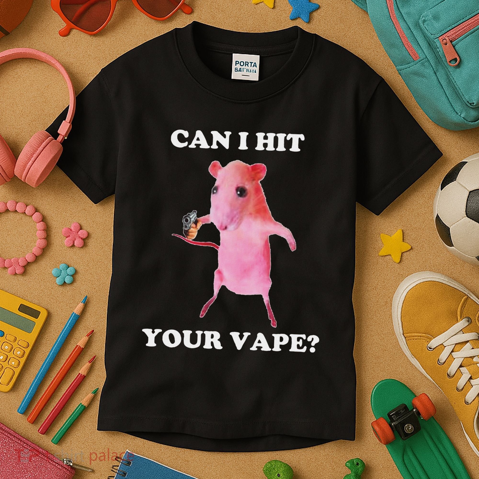 Can I Hit Your Vape Funny Rat Kids T-Shirt