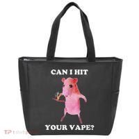 Can I Hit Your Vape Funny Rat Tote Bag thumb 0