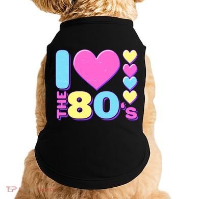 Cute I Heart Love The 80's Doggie Tank