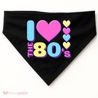 Cute I Heart Love The 80's USA-Made Doggie Bandana thumb 0