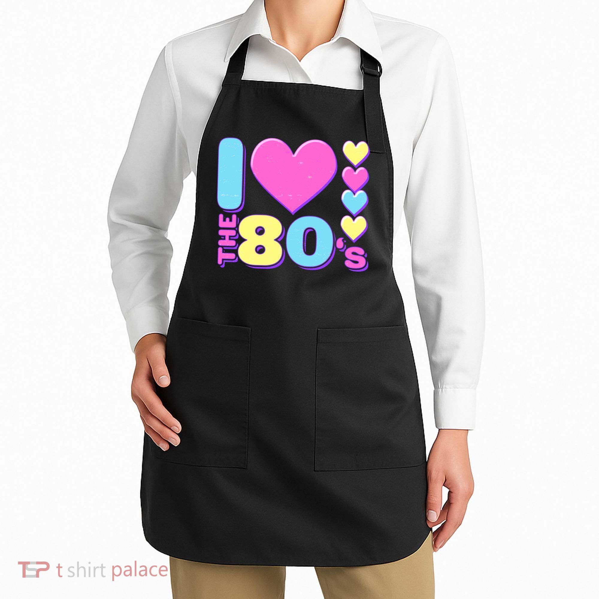 Cute I Heart Love The 80's Apron