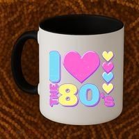 Cute I Heart Love The 80's Coffee Mug thumb 2