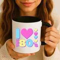 Cute I Heart Love The 80's Coffee Mug thumb 3