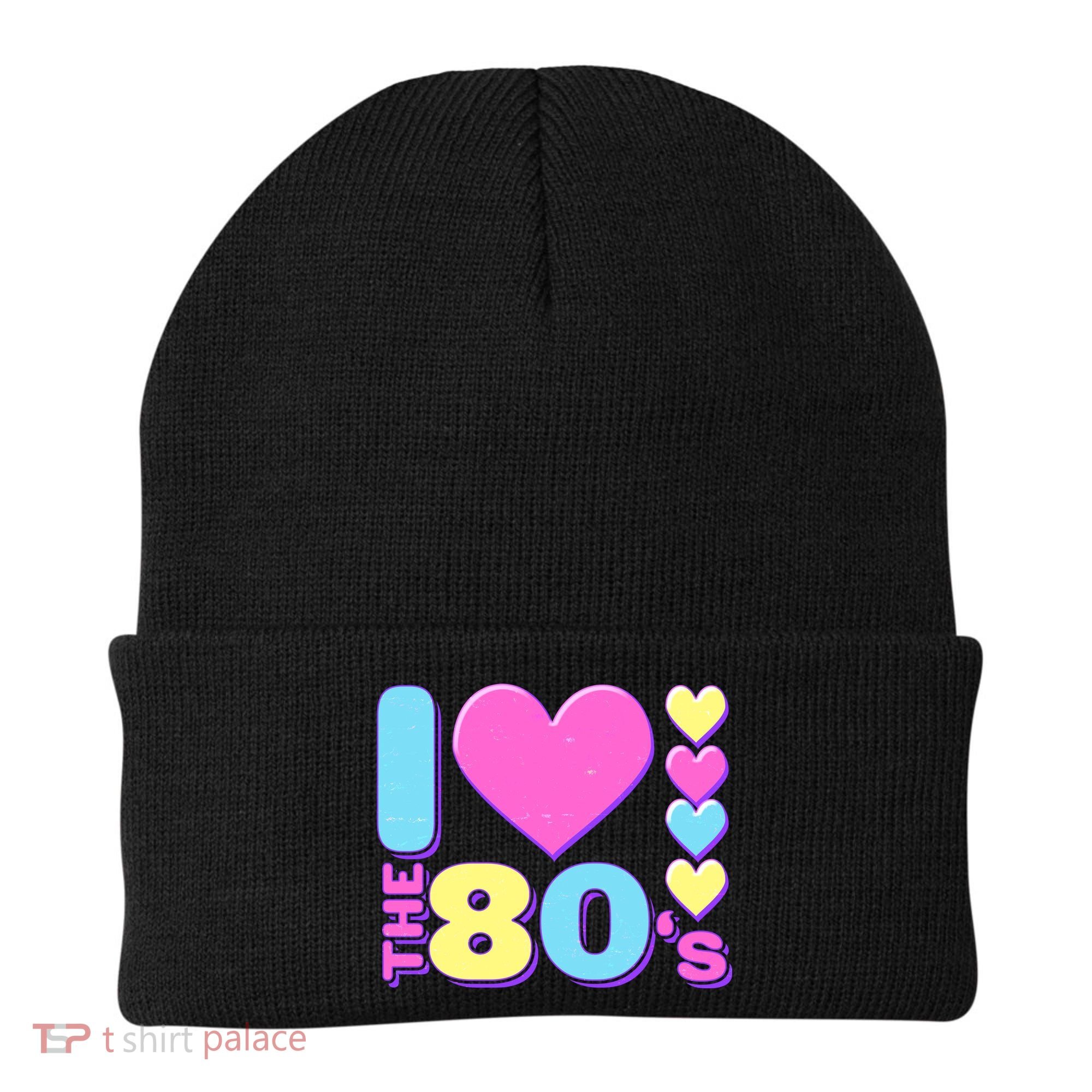 Cute I Heart Love The 80's Beanie