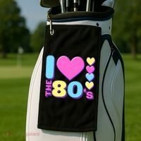 Cute I Heart Love The 80's Golf Towel thumb 2