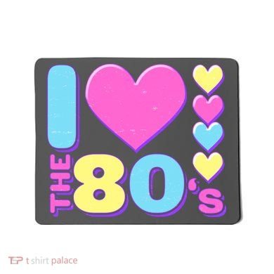 Cute I Heart Love The 80's Mousepad