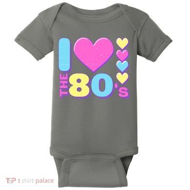Cute I Heart Love The 80's Baby Bodysuit