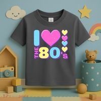 Cute I Heart Love The 80's Toddler T-Shirt thumb 3
