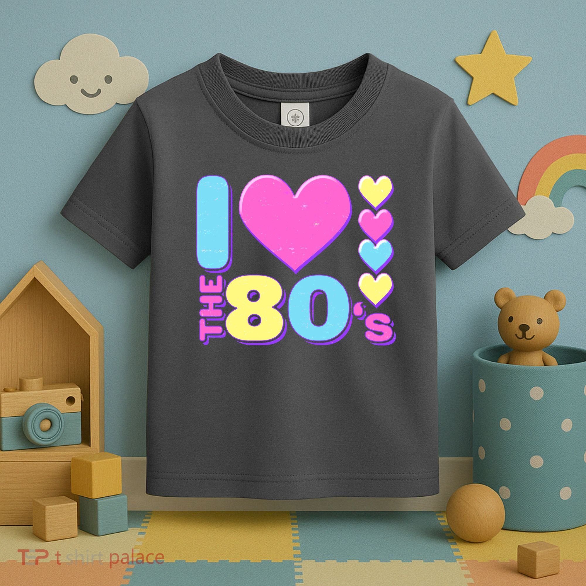 Cute I Heart Love The 80's Toddler T-Shirt