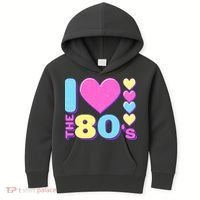 Cute I Heart Love The 80's Kids Hoodie thumb 0