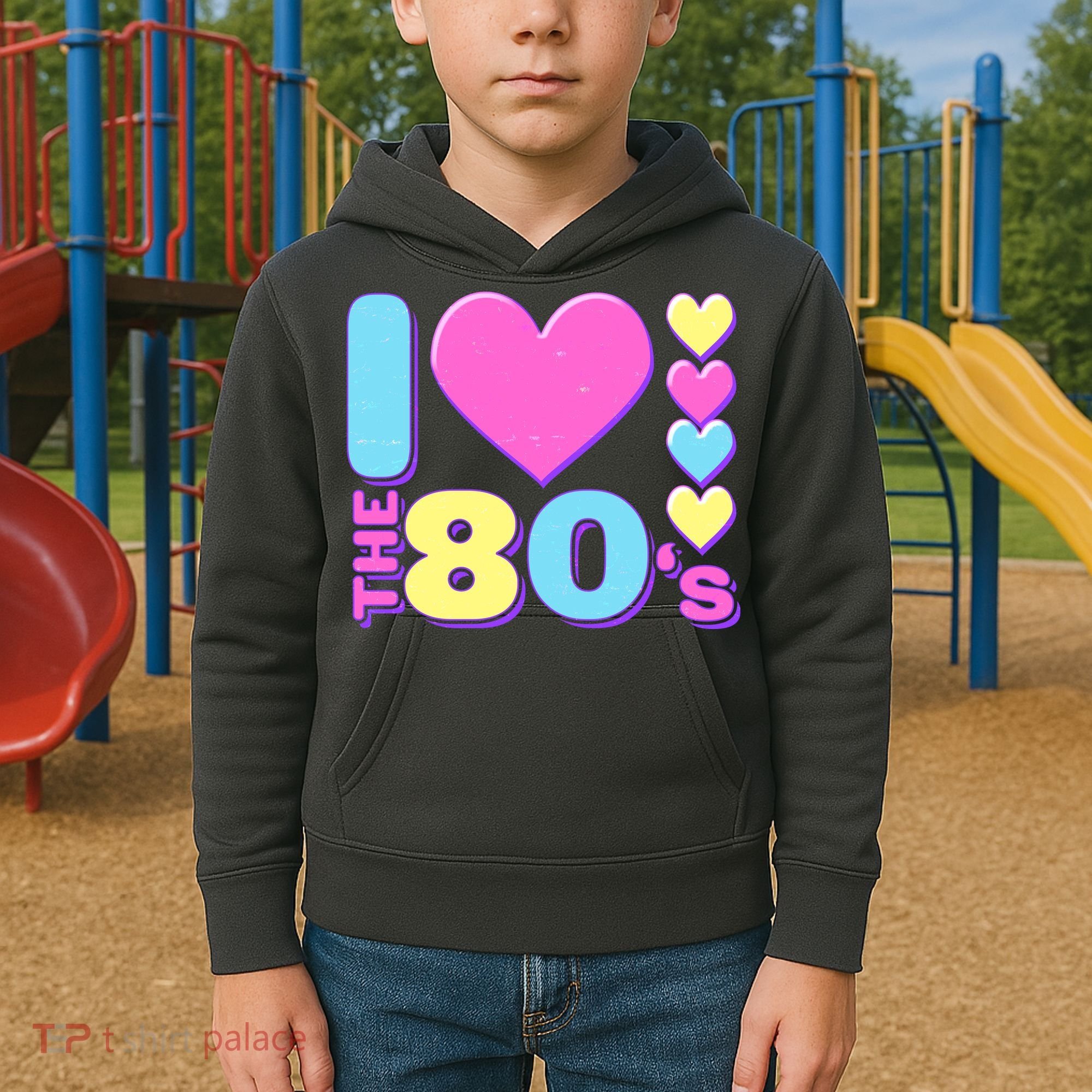 Cute I Heart Love The 80's Kids Hoodie