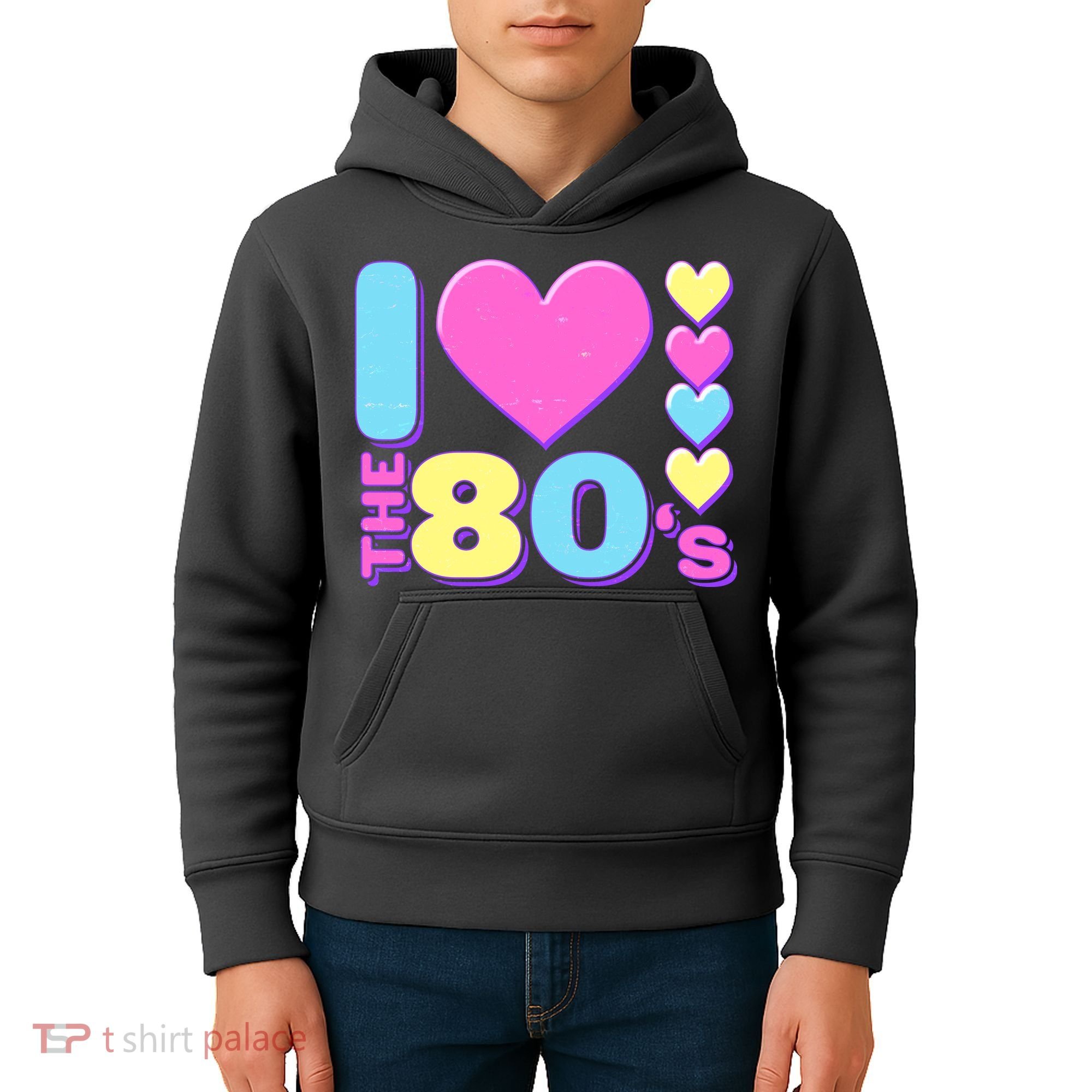 Cute I Heart Love The 80's Kids Hoodie
