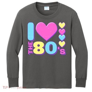Cute I Heart Love The 80's Kids Long Sleeve Shirt