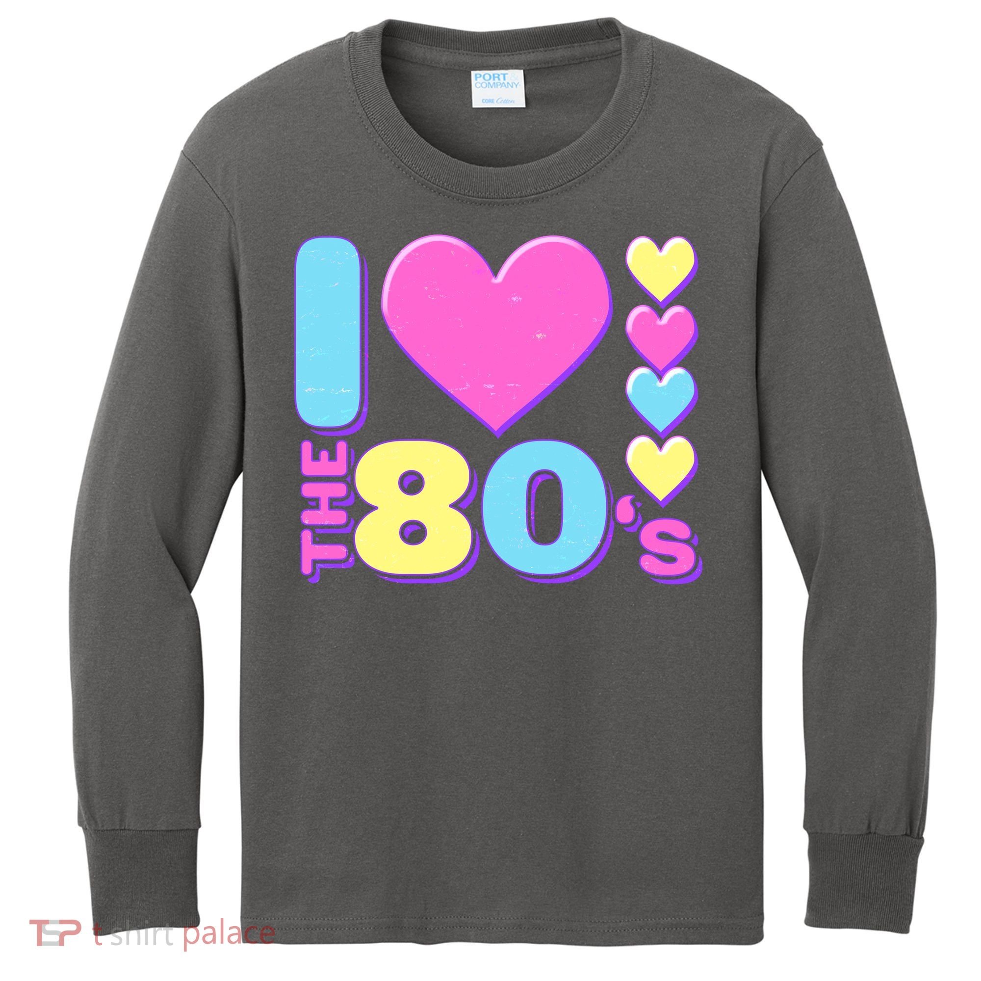 Cute I Heart Love The 80's Kids Long Sleeve Shirt