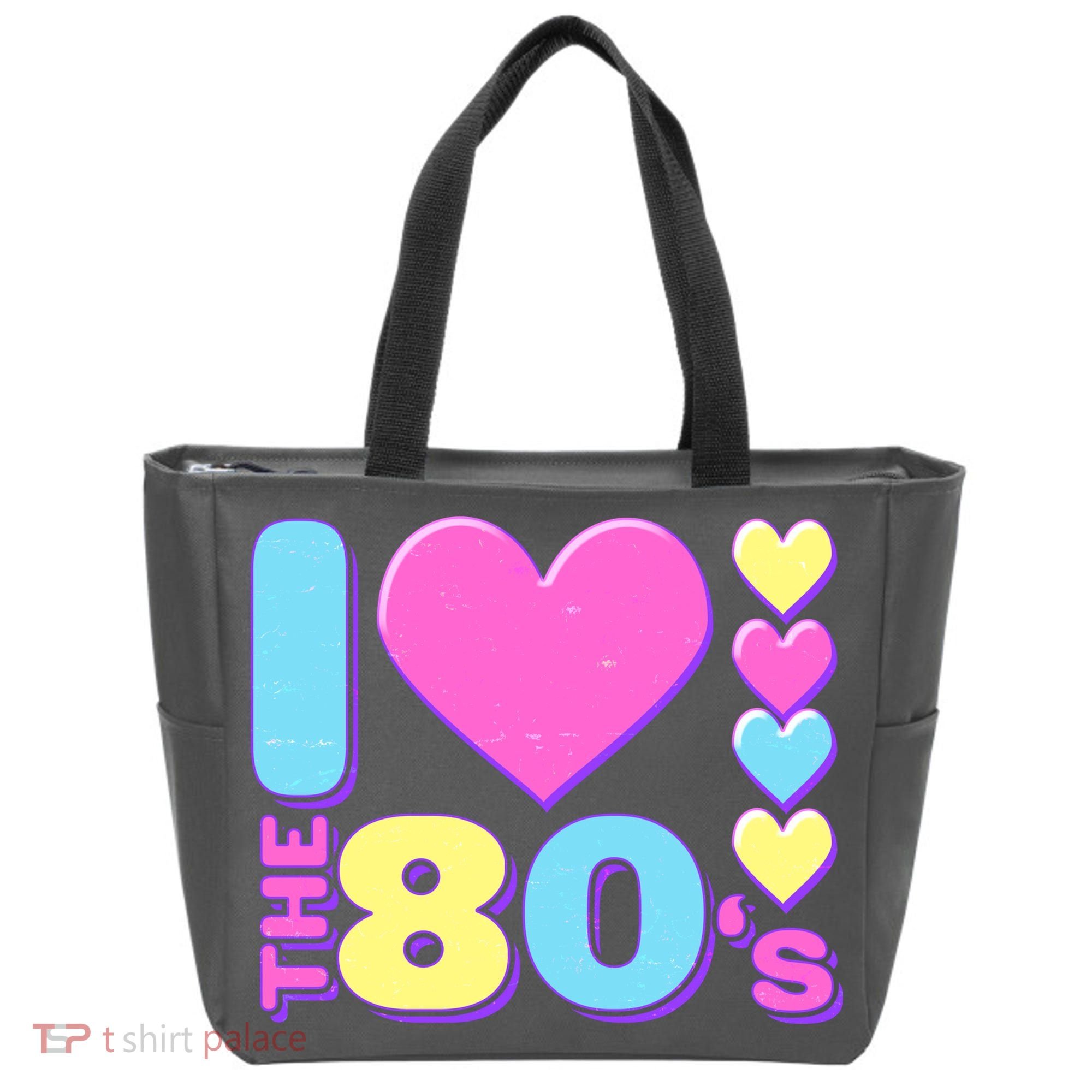 Cute I Heart Love The 80's Tote Bag