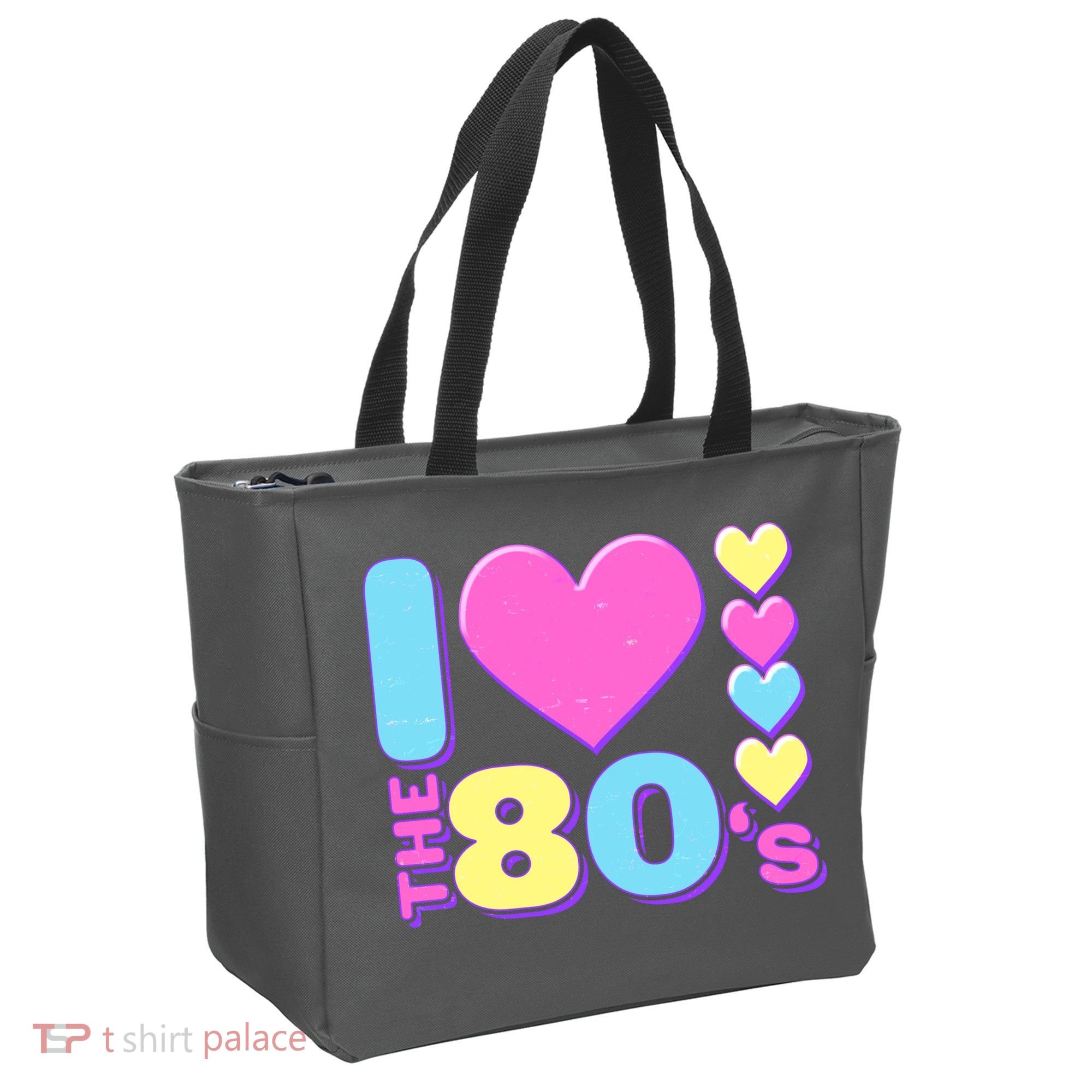 Cute I Heart Love The 80's Tote Bag