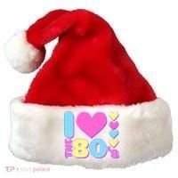 Cute I Heart Love The 80's Santa Hat thumb 0