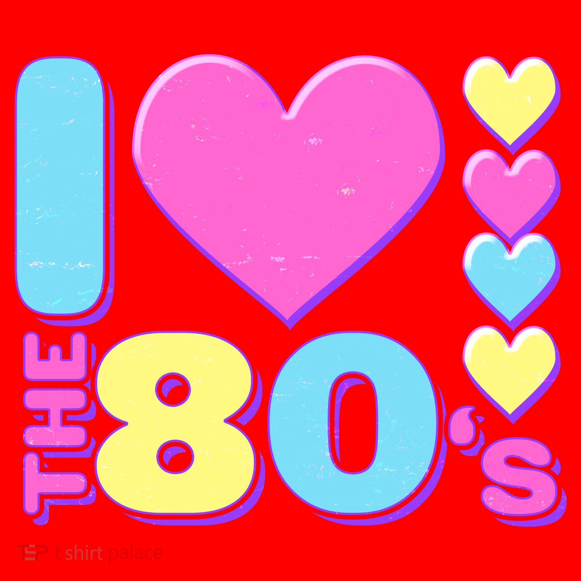 Cute I Heart Love The 80's Santa Hat