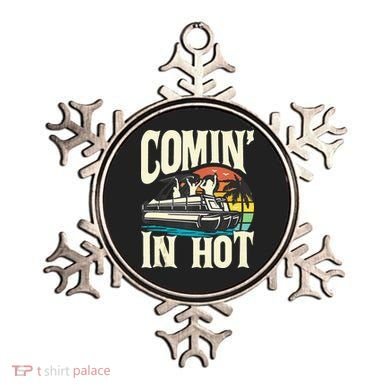 Comin In Hot Funny Pontoon Boat Pontooning Party Boat Ornament
