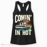 Comin In Hot Funny Pontoon Boat Pontooning Party Boat Women's Tank Top thumb 0