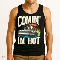 Comin In Hot Funny Pontoon Boat Pontooning Party Boat Tank Top thumb 3