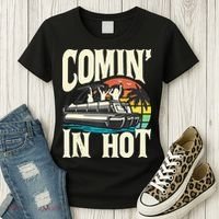 Comin In Hot Funny Pontoon Boat Pontooning Party Boat Women's T-Shirt thumb 3