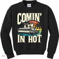 Comin In Hot Funny Pontoon Boat Pontooning Party Boat Kids Sweatshirt thumb 0