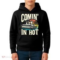 Comin In Hot Funny Pontoon Boat Pontooning Party Boat Kids Hoodie thumb 4