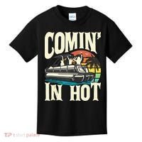 Comin In Hot Funny Pontoon Boat Pontooning Party Boat Kids T-Shirt thumb 0