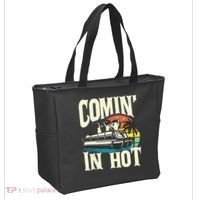 Comin In Hot Funny Pontoon Boat Pontooning Party Boat Tote Bag thumb 2