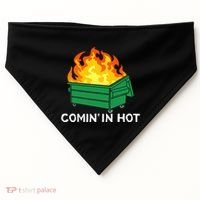 Comin In Hot Fire Funny Dumpster Fire USA-Made Doggie Bandana thumb 0