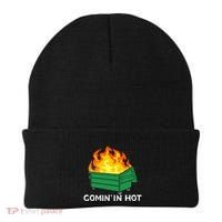 Comin In Hot Fire Funny Dumpster Fire Beanie thumb 0