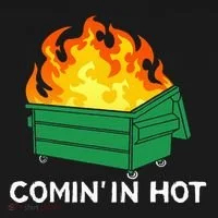 Comin In Hot Fire Funny Dumpster Fire Ornament thumb 1