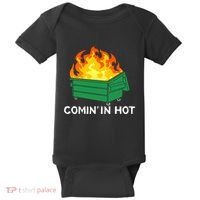 Comin In Hot Fire Funny Dumpster Fire Baby Bodysuit thumb 0
