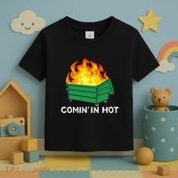 Comin In Hot Fire Funny Dumpster Fire Toddler T-Shirt thumb 3