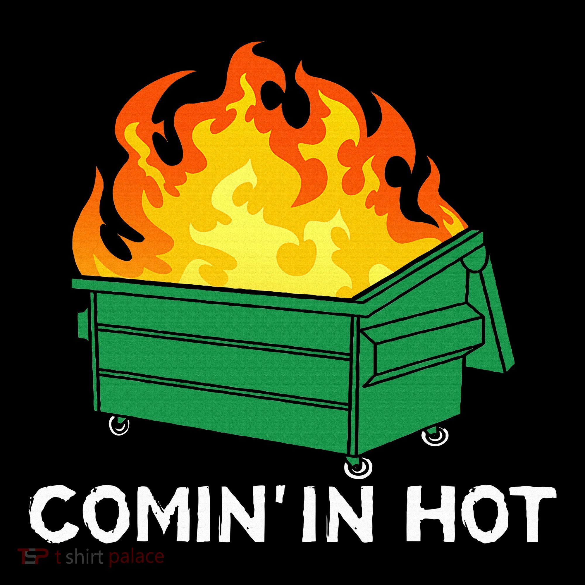 Comin In Hot Fire Funny Dumpster Fire Women's T-Shirt