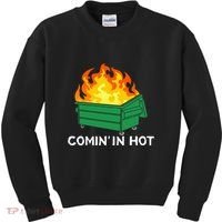 Comin In Hot Fire Funny Dumpster Fire Kids Sweatshirt thumb 0