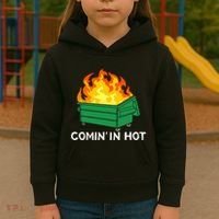 Comin In Hot Fire Funny Dumpster Fire Kids Hoodie thumb 3