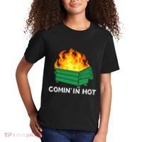Comin In Hot Fire Funny Dumpster Fire Kids T-Shirt thumb 2