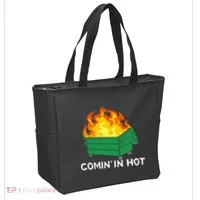 Comin In Hot Fire Funny Dumpster Fire Tote Bag thumb 2