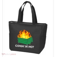 Comin In Hot Fire Funny Dumpster Fire Tote Bag thumb 3