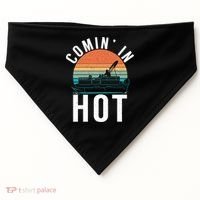Comin In Hot Boat Captain Pontoons Boating Cool Gift USA-Made Doggie Bandana thumb 0