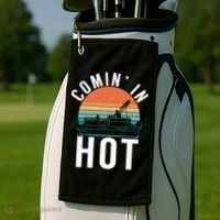 Comin In Hot Boat Captain Pontoons Boating Cool Gift Golf Towel thumb 2